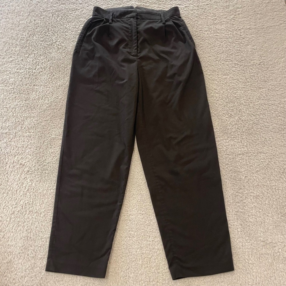 Mijeong Park Pleated Tapered Trousers Womens Small 28x27 Black High Rise
